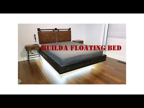 Floating bed frame