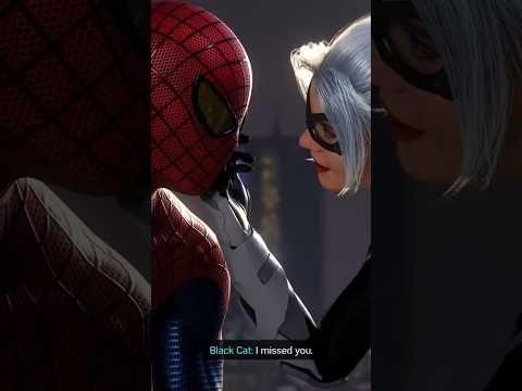 Black Cat Kisses Spider-Man 🥰 | Marvel PS5 Game #shorts #spiderman #kiss