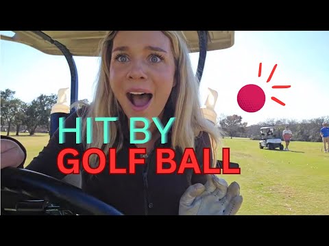 Gabbie Carter gets hit by a golf ball