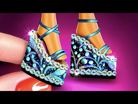 48 DIY Barbie Shoes / Doll hacks and crafts