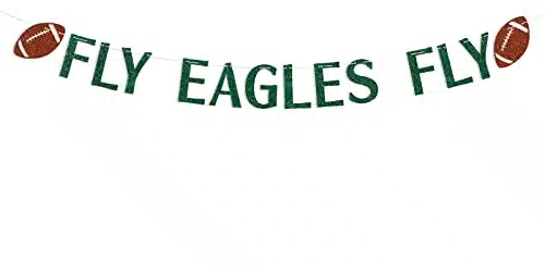 Fly Eagles Fly Banner   Eagles Banner   Football Party Decor, Game Day Decor, Eagles Party Decoration Supplies Green Glitter