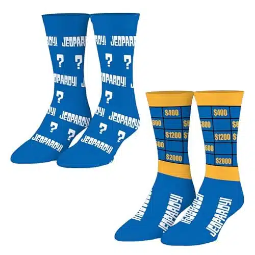 Odd Sox Jeopardy Pack Fun Crew Socks For Men, Funny Gift, Mix &Amp; Match