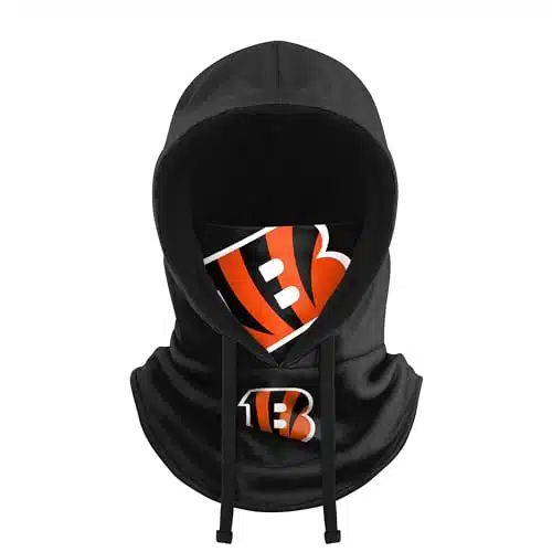 Foco Cincinnati Bengals Nfl Black Drawstring Hooded Gaiter