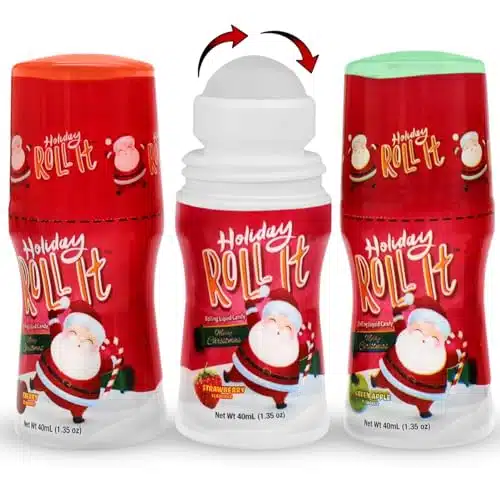 Holiday Roll It Slime Lickers Candy Rollers For Christmas Holiday Season   Assorted Variety Rolling Liquid Candy Cherry, Green Apple, And Strawberry Flavors   Licker Candy For Christmas, (Count)