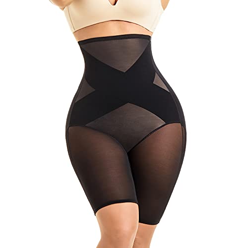 Movwin Tummy Control Body Shaper Shorts   High Waist Thigh Slimmer Panties Shapewear Black