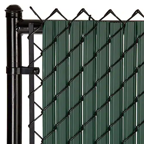 Made In America   Solitube Slat Privacy Inserts For Chain Link Fence, Double Wall Vertical Bottom Locking Slats With Wings For ' Fence Height (Green)