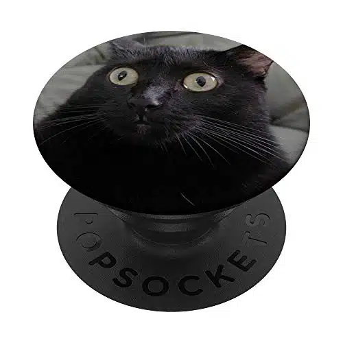 Meme Cat Shocked Animal Black Cat What Cool Picture Design Popsockets Grip And Stand For Phones And Tablets