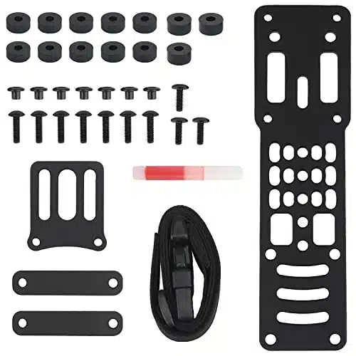 Metal Modular Holster Adapterdrop Leg Holster Adapteruniversal Belt Loop Adapter Expansion Boardadjustable Multi Angle Hole Positionwith Thigh Fixation Strapcompatible Qls Platform (Blk)