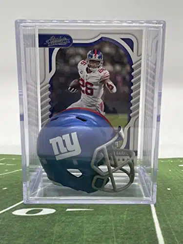 New York Giants Nfl Helmet Shadowbox Wsaquon Barkley Card