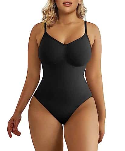 Shaperx Bodysuit For Women Tummy Control Shapewear Seamless Sculpting Thong Body Shaper Tank Top,Szblack Xxsxs