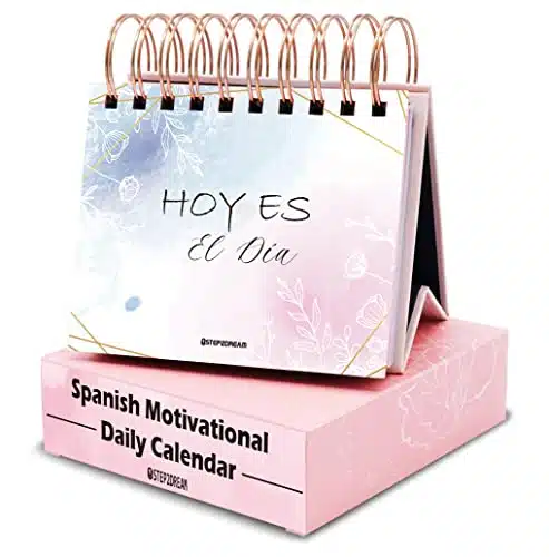 Spanish Motivational Gift for Women,Mom,Teacher  Daily Flip Calendar with Inspirational Spanish Affrimation Cards  Inspirational Desk Decor Office Decor