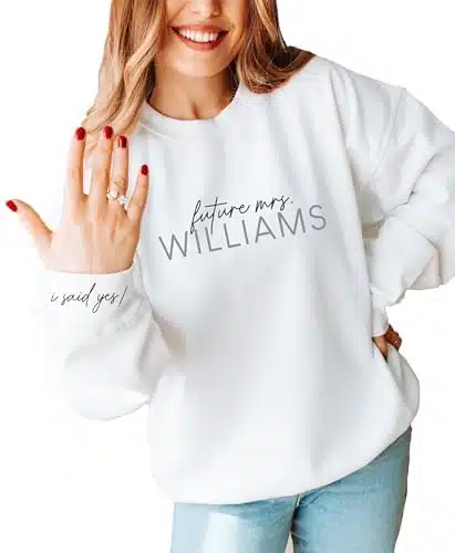 Upournecksinfabric Future Mrs Sweatshirt   Fiance   I Said Yes   Newly Engaged   Engagement Gift   New Mrs   Custom Mrs Sweatshirt   New Mrs   Honeymoon Pajamas   Wedding Gift   Future Mrs. Gift