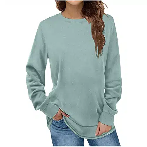 Babysbule Black Of Friday Deals November Oversized Sweatshirts For Women Crew Neck Tshirts Long Sleeve Tunic Tops Dressy Cute Blouses Black Of Friday Cyber Of Monday Deals November