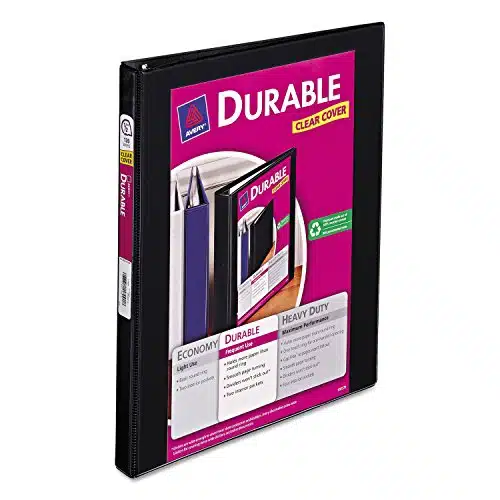 Avery Durable View Ring Binder, Inch Slant Rings, Black Binder ()