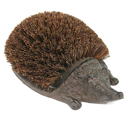 Black Ginger Cast Iron Heavy Duty Boot Brush &Amp; Boot Scraper In A Hedgehog Design. Wellies, Trainers, Shoes And Boots. Mud &Amp; Dirt Scraper. Measures Cm X Cm X Cm