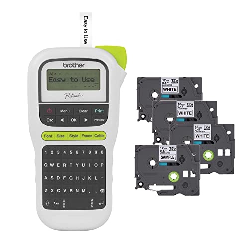 Brother P Touch, Pthbp, Portable Label Maker Bonus Bundle (Label Tapes Included) Handheld For Home, Home Office, And On The Go Use