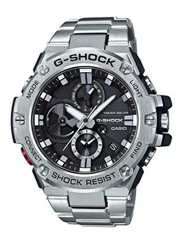 Casio Men'S G Steel By G Shock Quartz Solar Bluetooth Connected Watch With Stainless Steel Strap, Silver, (Model Gst Bd Acr)