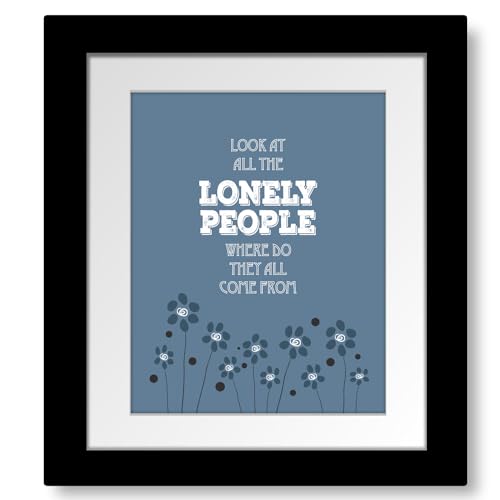 Eleanor Rigby   Classic Rock Music Illustration Song Lyric Wall Art Print