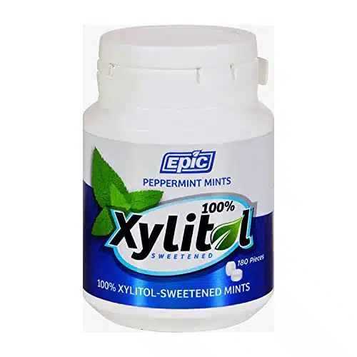 Epic Xylitol Mints   Sugar Free &Amp; Aspartame Free Mints Sweetened Wxylitol For Dry Mouth &Amp; Gum Health (Peppermint, Piece Bottle, Bottles)