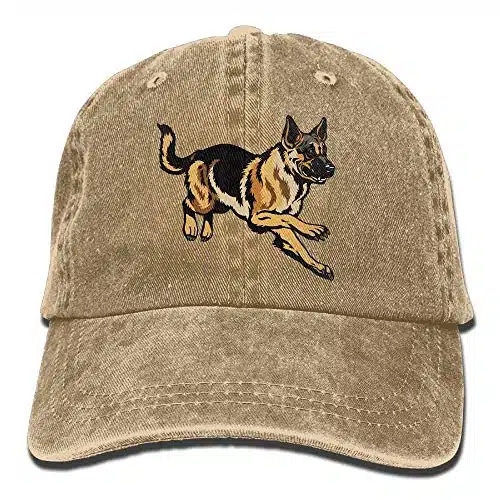 Hne&Amp;Nqa Denim Baseball Cap Dog German Shepherd Men Women Golf Hats Adjustable Plain Cap