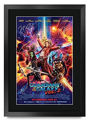 Hwc Trading Guardians Of The Galaxy Vol Chris Pratt And Cast X Inch Framed Gifts Printed Poster Signed Autograph Picture For Movie Memorabilia Fans   X Framed