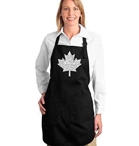 La Pop Art Word Art Apron   Lyrics To Canadian National Anthem Word Art Black