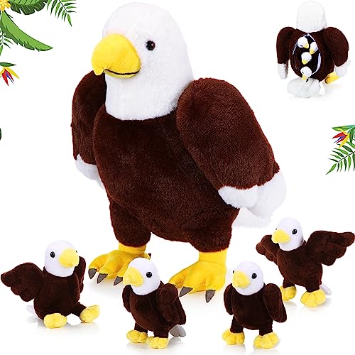 Lenwen Pcs Realistic Bald Eagle Stuffed Animal Bulk Ommy Bald Eagle Stuffed Animal With Cute Plush Baby Bald Eagles Plush Wild Bald Eagles Stuffed Animal Toy For Boys Girls Bi