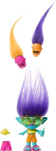 Mattel Dreamworks Trolls Band Together Hair Pops Small Doll, Branch With Removable Clothes &Amp; Surprise Accessories