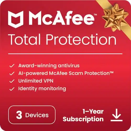 McAfee Total Protection Ready  Device  Cybersecurity Software Includes Antivirus, Secure VPN, Password Manager, Dark Web Monitoring  Download