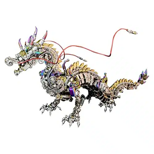 Metalkitor D Metal Puzzle   Large Chinese Dragon Model Kit   Mechanical Metal Jigsaw  Diy Desk Ornament   Assembly Dinosaur Crafts Brain Teaser   Perfect For Adults