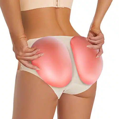 N.thr Pair Silicone Butt Lift Pads,Women Fake Buttocks Enhancers Inserts Removable Padding For Padded,Suitable For All Kinds Of Women'S Shaping Pants