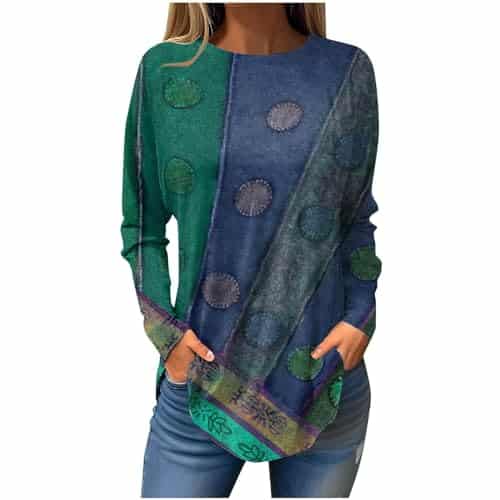 Plus Size Tunics Womens Tunic Tops Shirts Dressy Casual Fall Long Sleeve Pullover Cute Floral Print Lose Fit Blouses Crew Neck T Shirt Warehouse Amazon Warehouse Deals