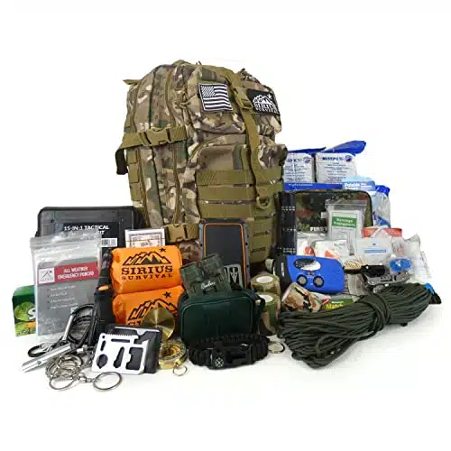 Pre Packed Emergency Survival Kitbug Out Bag For   Over Total Pieces Of Disaster Preparedness Supplies For Hurricanes, Floods, Earth Quakes &Amp; Other Disasters (Camo)