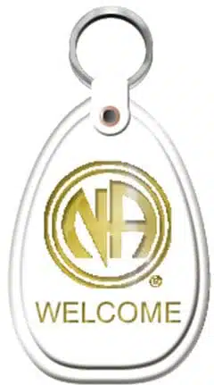 Recoverychip Na Keychain White Just For Today Sobriety Narcotics Anonymous Welcome Keytag