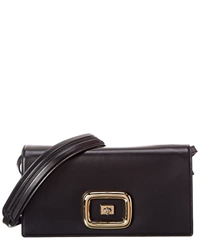 Roger Vivier Viv' Choc Leather Shoulder Bag, Black