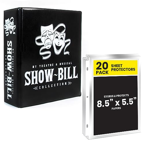 Show Billplaybill Binder For Broadway And Theatre Show Bills, Comes With Sheet Protectors To Hold And Organize All Your Playbills, D Ring, Black, By Ring Binder Depot