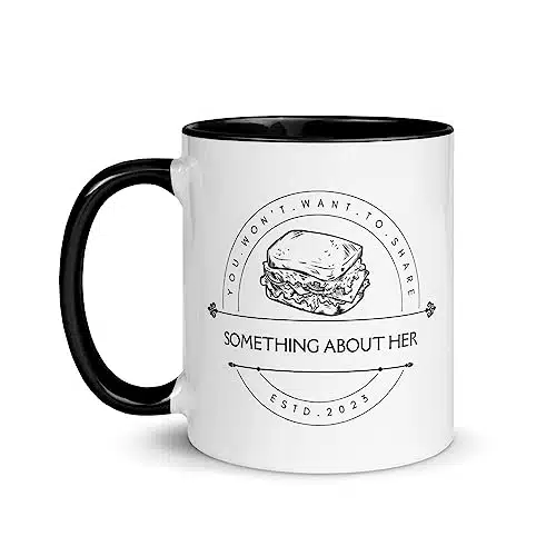 Something About Her coffee mug with color inside sandwich shop logo Pump VPR merch Katie Maloney Ariana Madix Vanderpump Rules WeHo