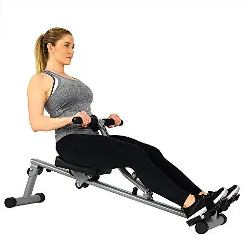 Sunny Health &Amp; Fitness Sf R Rowing Machine Rower With Level Adjustable Resistance, Digital Monitor And Kg Max Weight