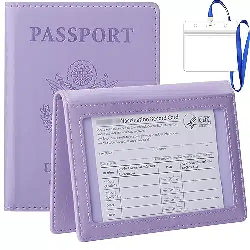 TIGARI Passport Holder Women Men, Travel Essentials Passport Wallet, Travel Must Haves Passport and Vaccine Card Holder Combo, PU Leather Passport Cover Protector Travel Accessories