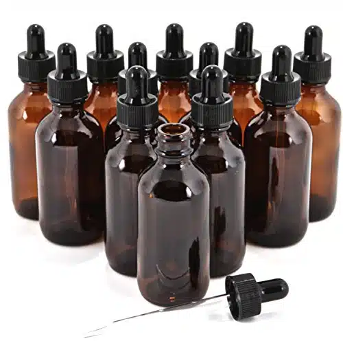 Vivaplex , Amber, Oz Glass Bottles, With Glass Eye Droppers