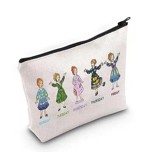 Wzmpa Ms Frizzle Magic School Makeup Bag Ms Frizzle Fan Gifts Monday Tuesday Wednesday Thursday Friday Ms Frizzle Cosmetic Zipper Pouch Bag Ms Frizzle Merchandise (Monday To Friday)