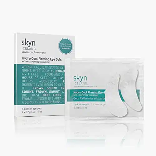 Skyn Iceland Hydro Cool Firming Eye Gels Under Eye Gel Patches To Firm, Tone And De Puff Under Eye Skin, Pairs