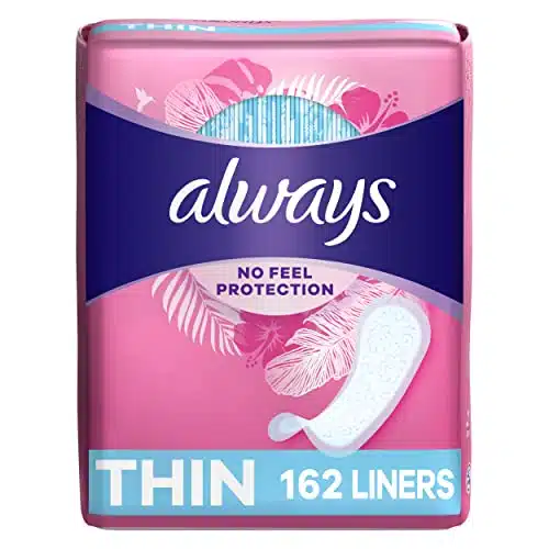 Always Thin Daily Panty Liners For Women, Light Absorbency, Unscented, Count