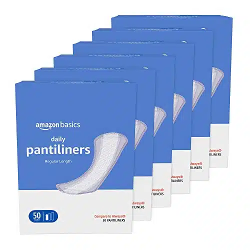 Amazon Basics Daily Pantiliner, Regular Length, Unscented, Count (Packs Of ) (Previously Solimo)