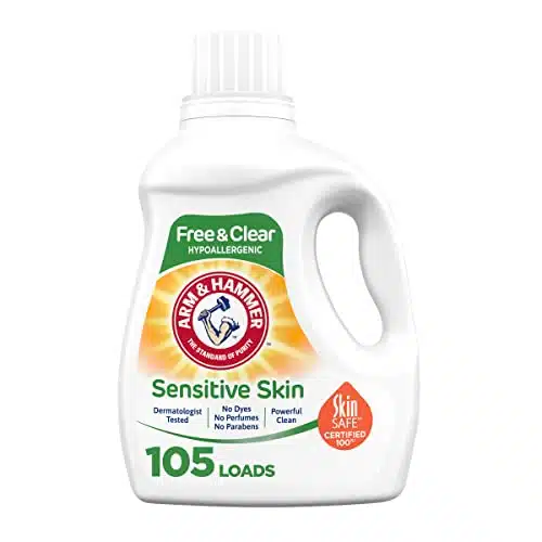 Arm &Amp; Hammer Sensitive Skin Free &Amp; Clear, Loads Liquid Laundry Detergent, Fl Oz