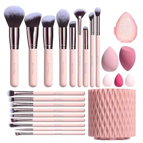 Bs Mall Makeup Brushes Premium Synthetic Foundation Powder Concealers Eye Shadows Pcs Brush Set With Sponge & Holder Sponge Case (A Pink)