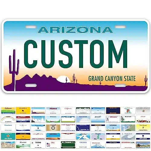 Custom Arizona License Plate, Personalized License Plates For Car, Xinch, Rust Free Fade Resistant Aluminum, Usa Made By My Sign Center