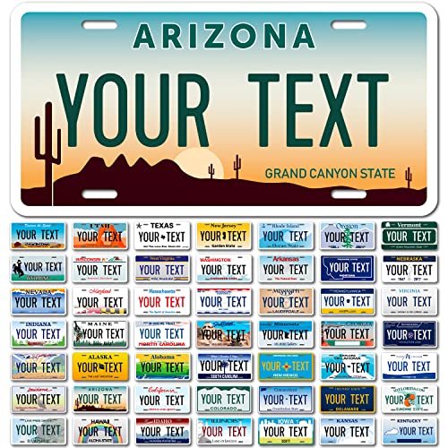 Custom Arizona License Plate, Personalized States Fake License Plate For Front Of Car Sign Xinches, Rust Free .Aluminum, Fade Resistant, Made In Usa By Sigo Signs