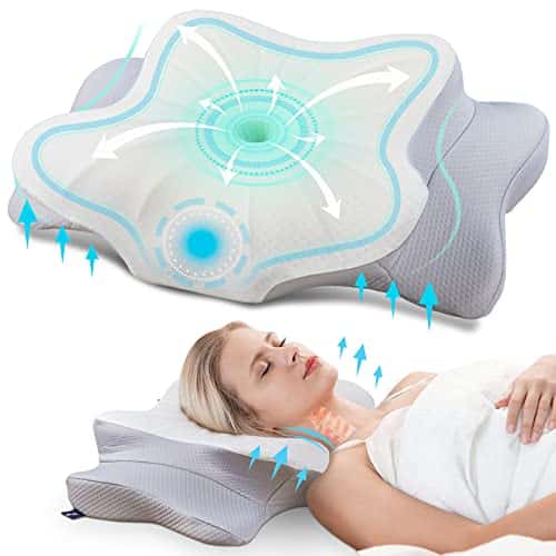 Donama Cervical Pillow For Neck And Shoulder,Contour Memory Foam Pillow,Ergonomic Neck Support Pillow For Side Back Stomach Sleepers With Pillowcase