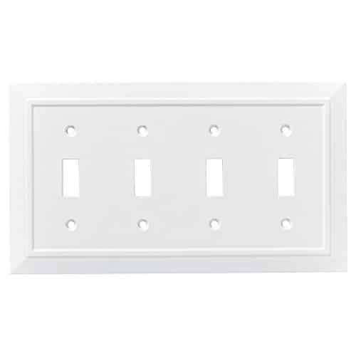 Franklin Brass Classic Architecture Wall Plate, Pure White Quad Casual Switch Cover, Pack, Pw C